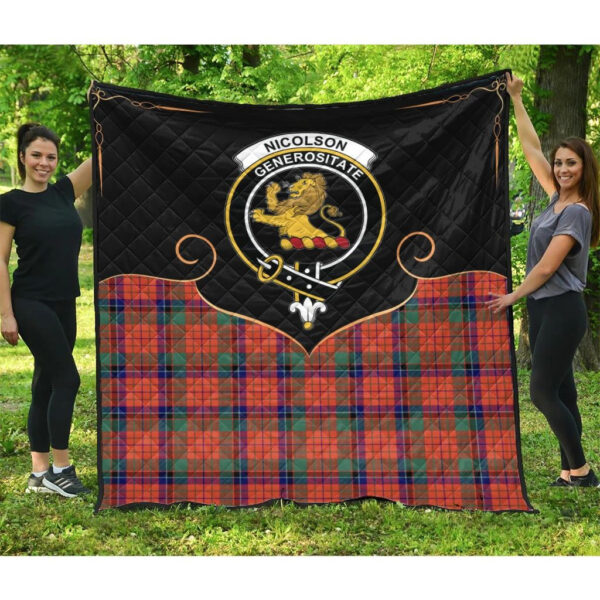 Nicolson Ancient Clan Quilt, Scottish Tartan Nicolson Ancient Clans Premium Quilt Cherish Style - Image 3