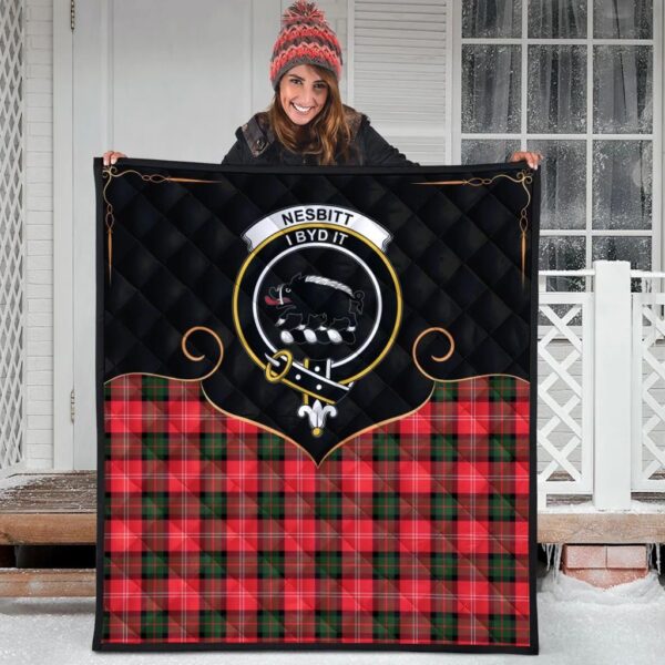 Nesbitt Modern Clan Quilt, Scottish Tartan Nesbitt Modern Clans Premium Quilt Cherish Style