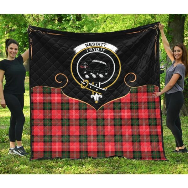 Nesbitt Modern Clan Quilt, Scottish Tartan Nesbitt Modern Clans Premium Quilt Cherish Style - Image 3