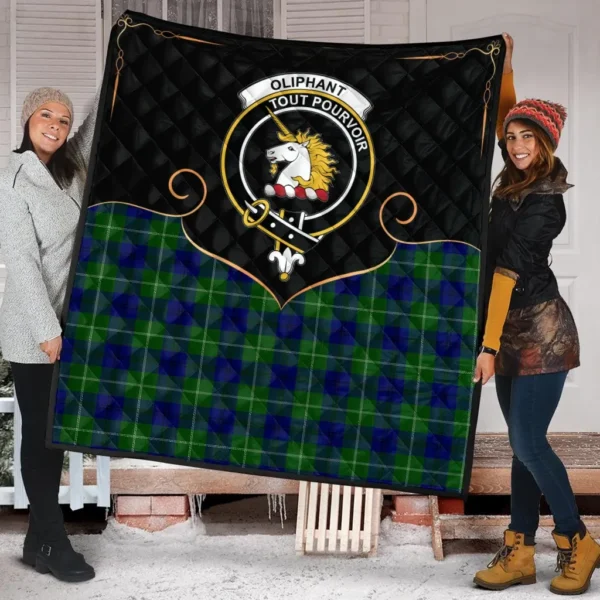 Oliphant Modern Clan Quilt, Scottish Tartan Oliphant Modern Clans Premium Quilt Cherish Style - Image 2