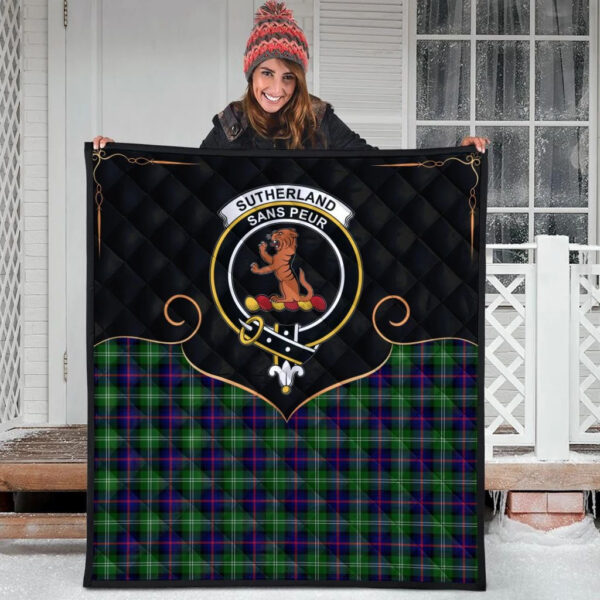 Sutherland Modern Clan Quilt, Scottish Tartan Sutherland Modern Clans Premium Quilt Cherish Style