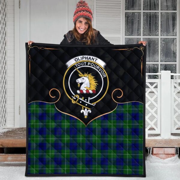 Oliphant Modern Clan Quilt, Scottish Tartan Oliphant Modern Clans Premium Quilt Cherish Style