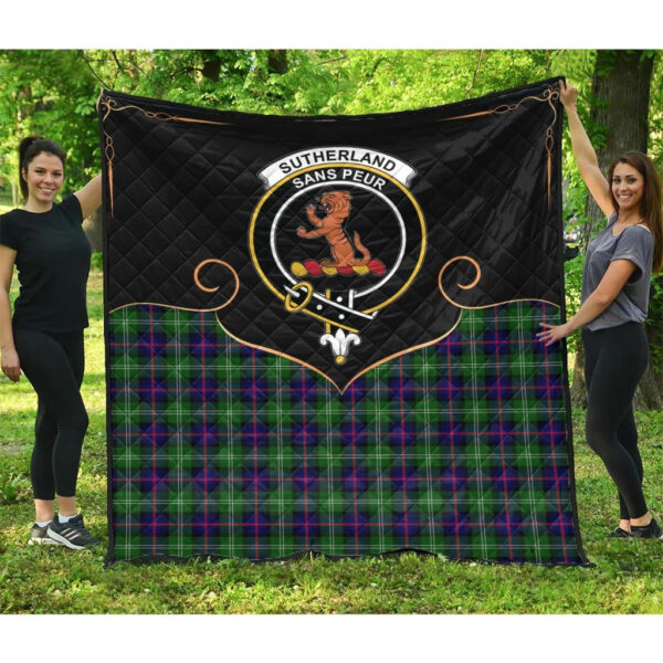 Sutherland Modern Clan Quilt, Scottish Tartan Sutherland Modern Clans Premium Quilt Cherish Style - Image 3