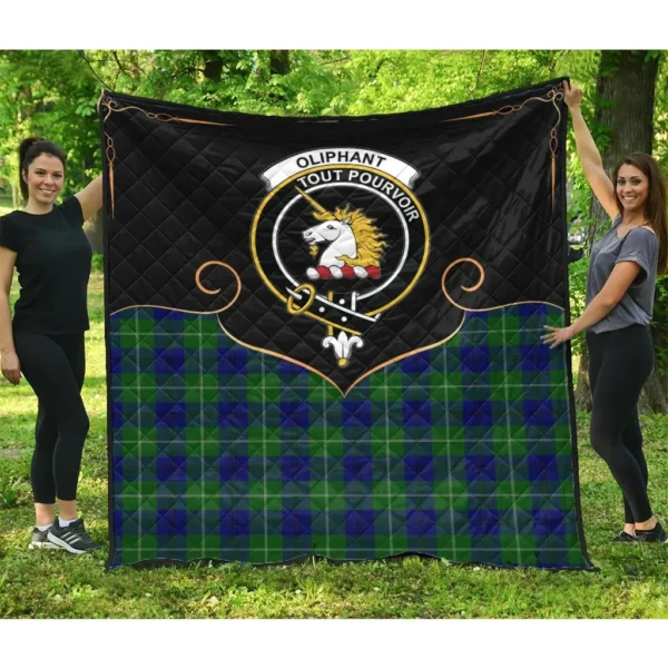 Oliphant Modern Clan Quilt, Scottish Tartan Oliphant Modern Clans Premium Quilt Cherish Style - Image 3