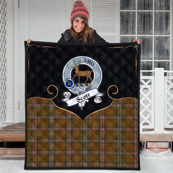 Scott Brown Modern Clan Quilt, Scottish Tartan Scott Brown Modern Clans Premium Quilt Cherish Style