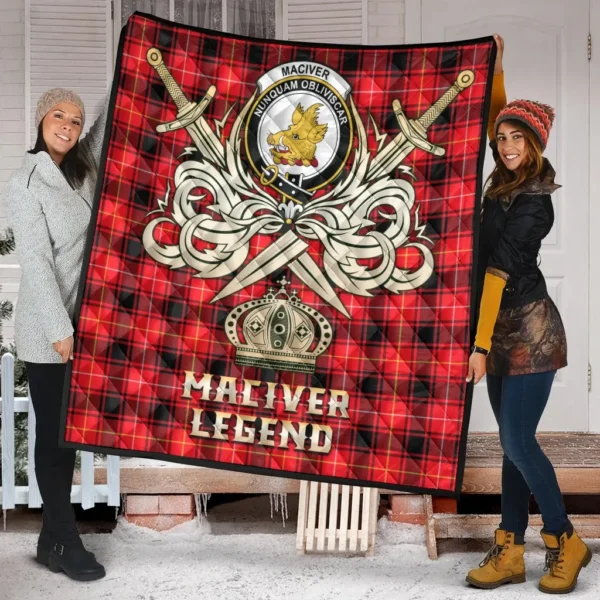 MacIver Modern Clan Quilt, Scottish Tartan MacIver Modern Clans Premium Quilt Legend Gold Royal Style - Image 2