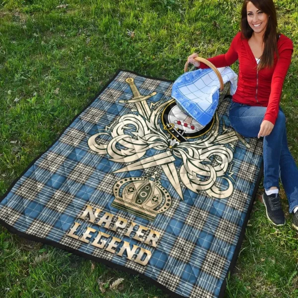 Napier Ancient Clan Quilt, Scottish Tartan Napier Ancient Clans Premium Quilt Legend Gold Royal Style - Image 4