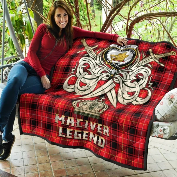 MacIver Modern Clan Quilt, Scottish Tartan MacIver Modern Clans Premium Quilt Legend Gold Royal Style - Image 5