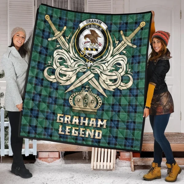 Graham of Menteith Ancient Clan Quilt, Scottish Tartan Graham of Menteith Ancient Clans Premium Quilt Legend Gold Royal Style - Image 2