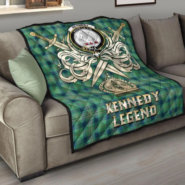 Kennedy Ancient Clan Quilt, Scottish Tartan Kennedy Ancient Clans Premium Quilt Legend Gold Royal Style - Image 6