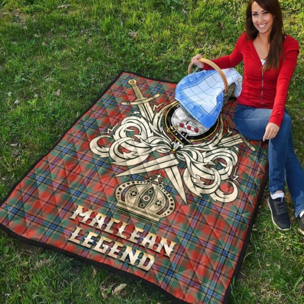 MacLean of Duart Ancient Clan Quilt, Scottish Tartan MacLean of Duart Ancient Clans Premium Quilt Legend Gold Royal Style - Image 4