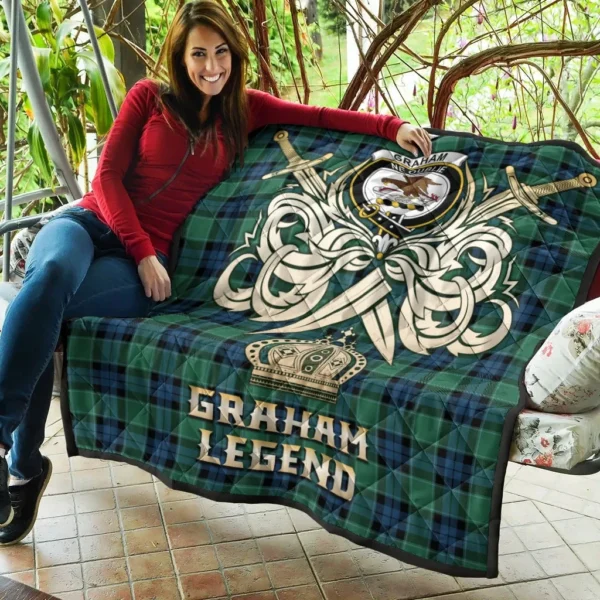 Graham of Menteith Ancient Clan Quilt, Scottish Tartan Graham of Menteith Ancient Clans Premium Quilt Legend Gold Royal Style - Image 5