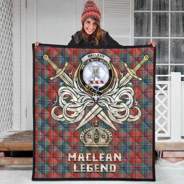 MacLean of Duart Ancient Clan Quilt, Scottish Tartan MacLean of Duart Ancient Clans Premium Quilt Legend Gold Royal Style