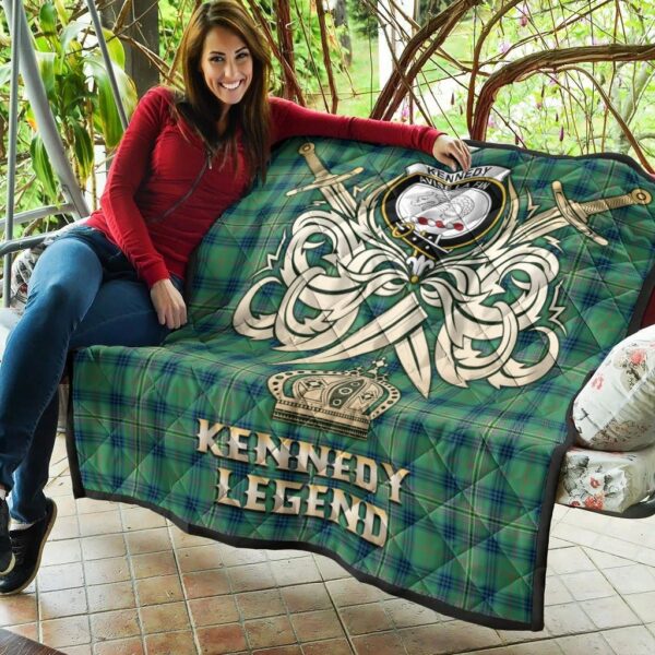 Kennedy Ancient Clan Quilt, Scottish Tartan Kennedy Ancient Clans Premium Quilt Legend Gold Royal Style - Image 5