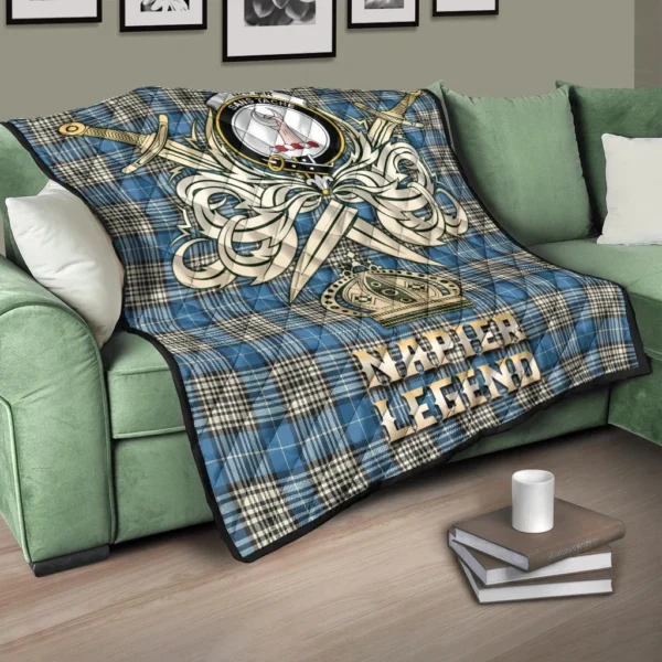 Napier Ancient Clan Quilt, Scottish Tartan Napier Ancient Clans Premium Quilt Legend Gold Royal Style - Image 3