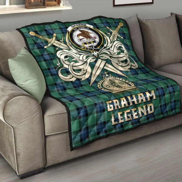 Graham of Menteith Ancient Clan Quilt, Scottish Tartan Graham of Menteith Ancient Clans Premium Quilt Legend Gold Royal Style - Image 6