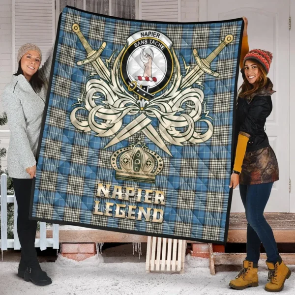 Napier Ancient Clan Quilt, Scottish Tartan Napier Ancient Clans Premium Quilt Legend Gold Royal Style - Image 2