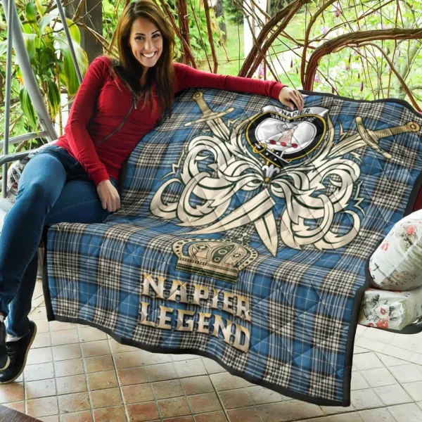 Napier Ancient Clan Quilt, Scottish Tartan Napier Ancient Clans Premium Quilt Legend Gold Royal Style - Image 5