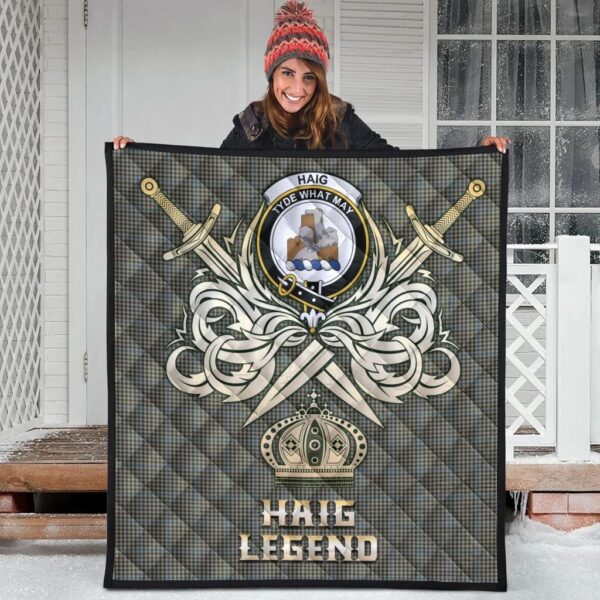 Haig Clan Quilt, Scottish Tartan Haig Clans Premium Quilt Legend Gold Royal Style