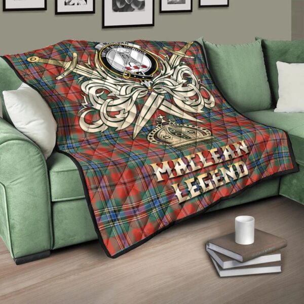 MacLean of Duart Ancient Clan Quilt, Scottish Tartan MacLean of Duart Ancient Clans Premium Quilt Legend Gold Royal Style - Image 3