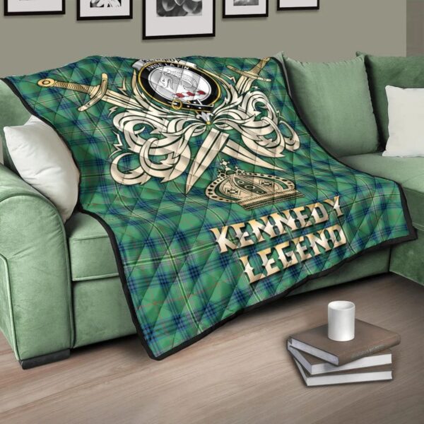 Kennedy Ancient Clan Quilt, Scottish Tartan Kennedy Ancient Clans Premium Quilt Legend Gold Royal Style - Image 3