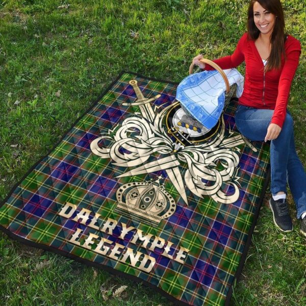 Dalrymple Clan Quilt, Scottish Tartan Dalrymple Clans Premium Quilt Legend Gold Royal Style - Image 4