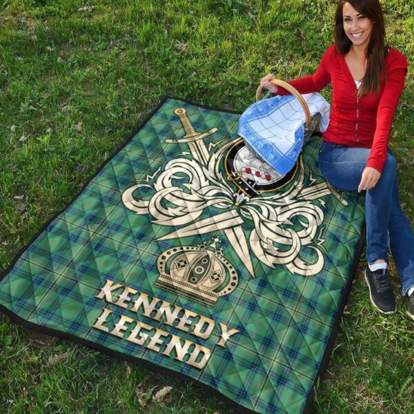 Kennedy Ancient Clan Quilt, Scottish Tartan Kennedy Ancient Clans Premium Quilt Legend Gold Royal Style - Image 4