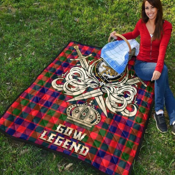 Gow of McGouan Clan Quilt, Scottish Tartan Gow of McGouan Clans Premium Quilt Legend Gold Royal Style - Image 4