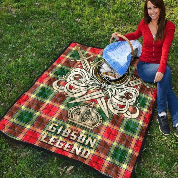 Gibson Clan Quilt, Scottish Tartan Gibson Clans Premium Quilt Legend Gold Royal Style - Image 4