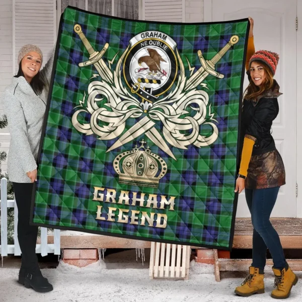 Graham of Menteith Modern Clan Quilt, Scottish Tartan Graham of Menteith Modern Clans Premium Quilt Legend Gold Royal Style - Image 2