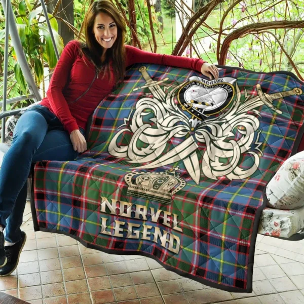 Norvel Clan Quilt, Scottish Tartan Norvel Clans Premium Quilt Legend Gold Royal Style - Image 5