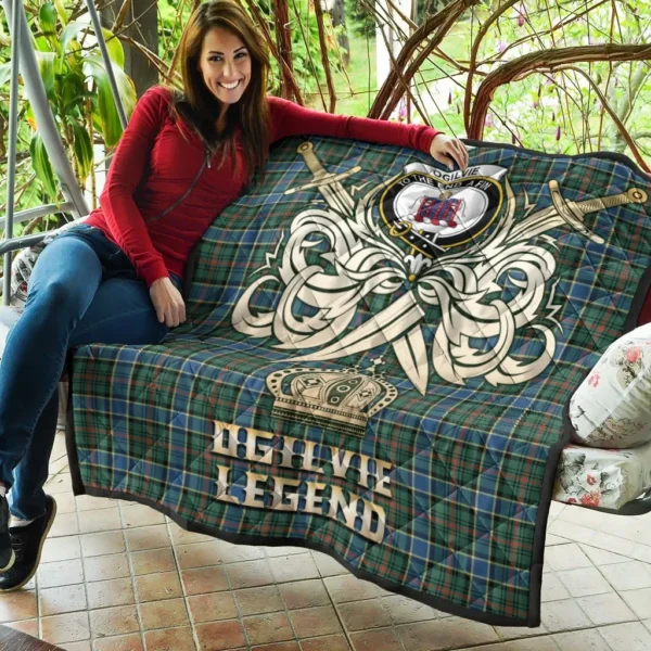 Ogilvie Hunting Ancient Clan Quilt, Scottish Tartan Ogilvie Hunting Ancient Clans Premium Quilt Legend Gold Royal Style - Image 5