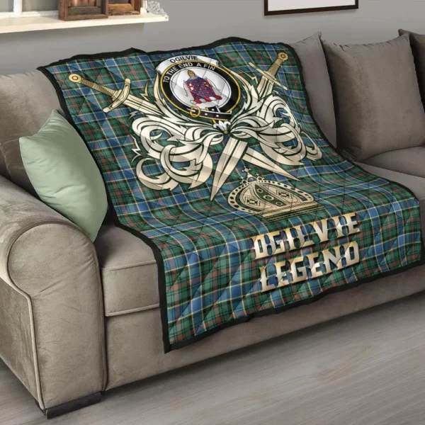 Ogilvie Hunting Ancient Clan Quilt, Scottish Tartan Ogilvie Hunting Ancient Clans Premium Quilt Legend Gold Royal Style - Image 6