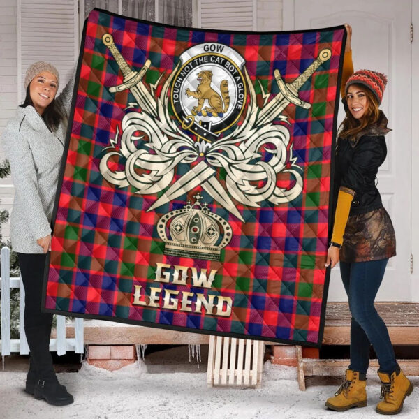 Gow of McGouan Clan Quilt, Scottish Tartan Gow of McGouan Clans Premium Quilt Legend Gold Royal Style - Image 2