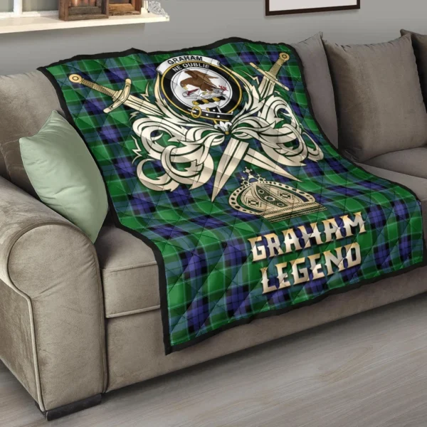 Graham of Menteith Modern Clan Quilt, Scottish Tartan Graham of Menteith Modern Clans Premium Quilt Legend Gold Royal Style - Image 6