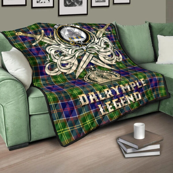 Dalrymple Clan Quilt, Scottish Tartan Dalrymple Clans Premium Quilt Legend Gold Royal Style - Image 3