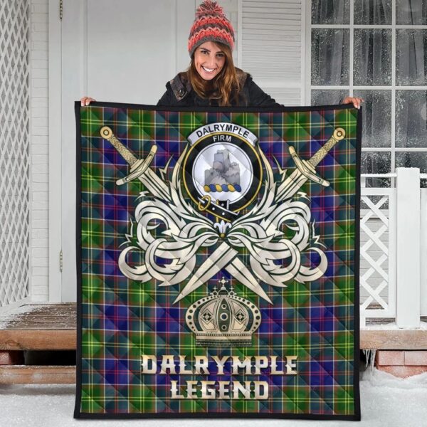 Dalrymple Clan Quilt, Scottish Tartan Dalrymple Clans Premium Quilt Legend Gold Royal Style