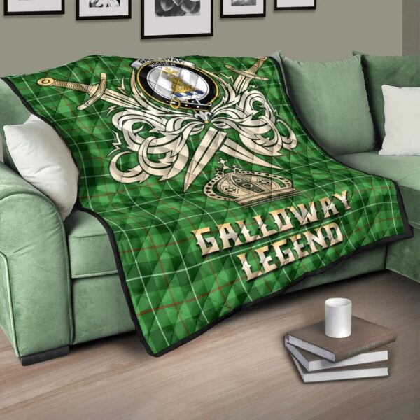 Galloway Clan Quilt, Scottish Tartan Galloway Clans Premium Quilt Legend Gold Royal Style - Image 3