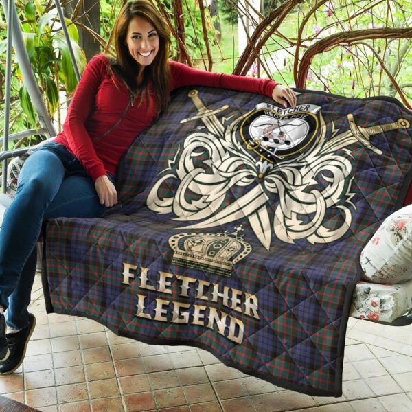 Fletcher of Dunans Clan Quilt, Scottish Tartan Fletcher of Dunans Clans Premium Quilt Legend Gold Royal Style - Image 5