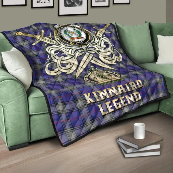 Kinnaird Clan Quilt, Scottish Tartan Kinnaird Clans Premium Quilt Legend Gold Royal Style - Image 3