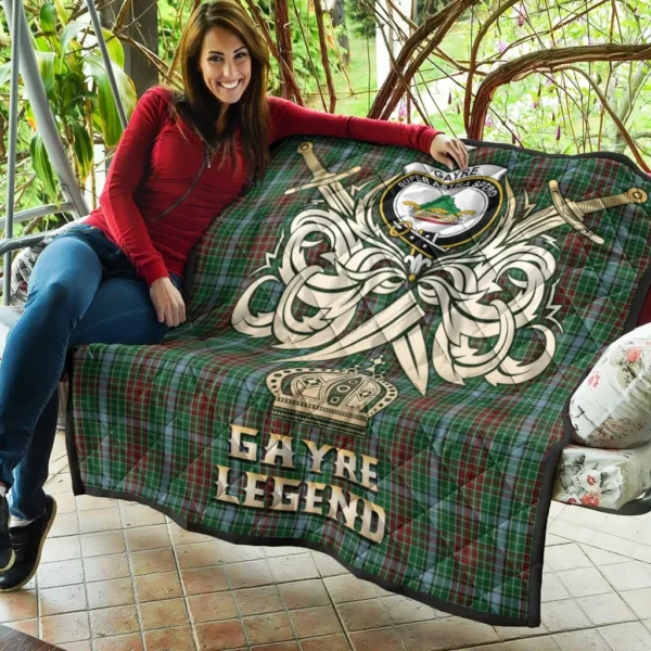 Gayre Clan Quilt, Scottish Tartan Gayre Clans Premium Quilt Legend Gold Royal Style - Image 5