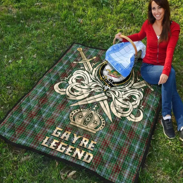 Gayre Clan Quilt, Scottish Tartan Gayre Clans Premium Quilt Legend Gold Royal Style - Image 4