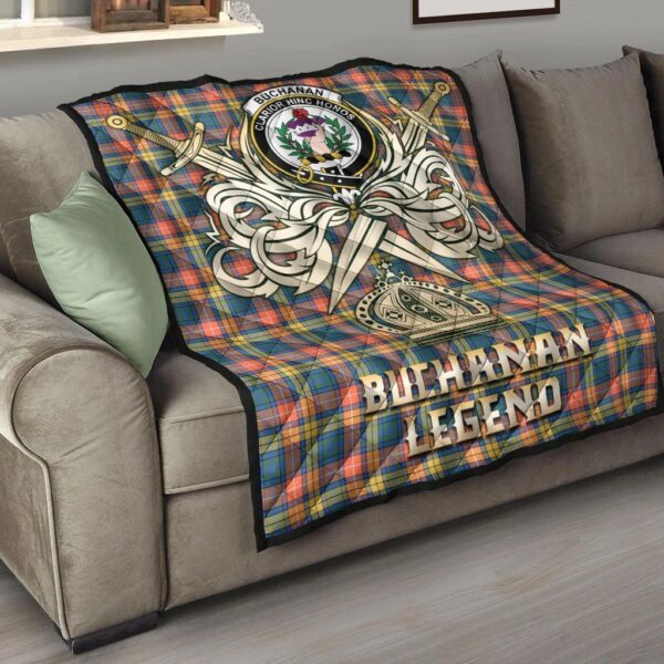 Buchanan Ancient Clan Quilt, Scottish Tartan Buchanan Ancient Clans Premium Quilt Legend Gold Royal Style - Image 6