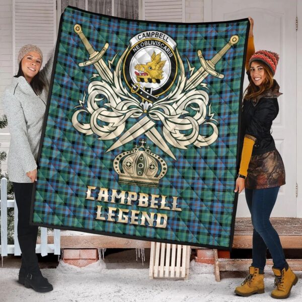 Campbell of Cawdor Ancient Clan Quilt, Scottish Tartan Campbell of Cawdor Ancient Clans Premium Quilt Legend Gold Royal Style - Image 2