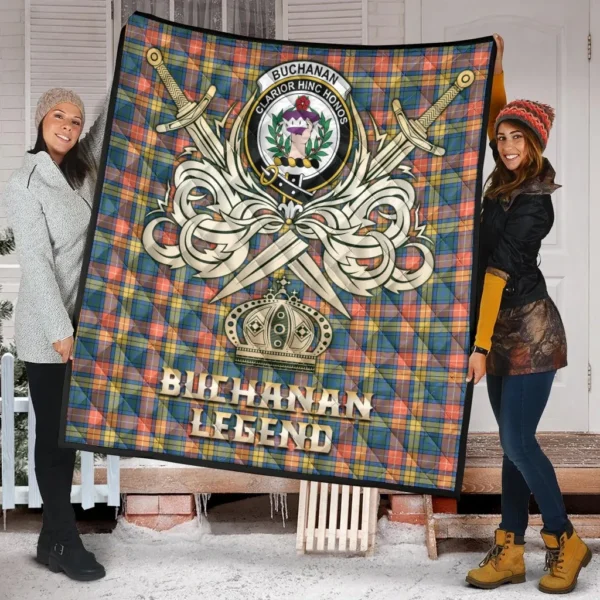 Buchanan Ancient Clan Quilt, Scottish Tartan Buchanan Ancient Clans Premium Quilt Legend Gold Royal Style - Image 2