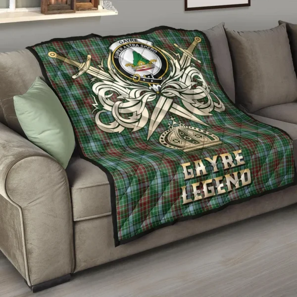 Gayre Clan Quilt, Scottish Tartan Gayre Clans Premium Quilt Legend Gold Royal Style - Image 6