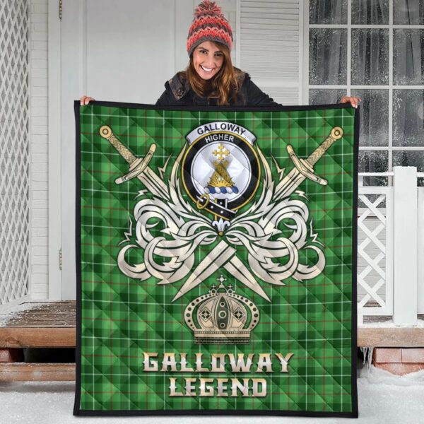 Galloway Clan Quilt, Scottish Tartan Galloway Clans Premium Quilt Legend Gold Royal Style