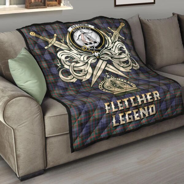 Fletcher of Dunans Clan Quilt, Scottish Tartan Fletcher of Dunans Clans Premium Quilt Legend Gold Royal Style - Image 6