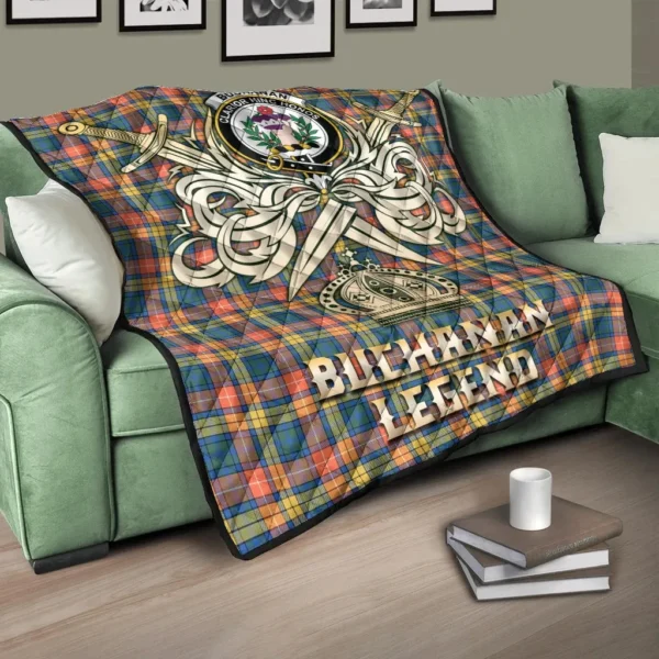 Buchanan Ancient Clan Quilt, Scottish Tartan Buchanan Ancient Clans Premium Quilt Legend Gold Royal Style - Image 3