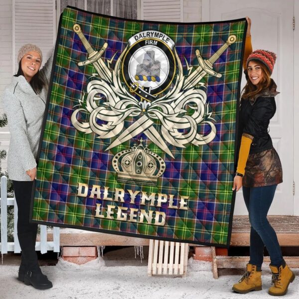 Dalrymple Clan Quilt, Scottish Tartan Dalrymple Clans Premium Quilt Legend Gold Royal Style - Image 2